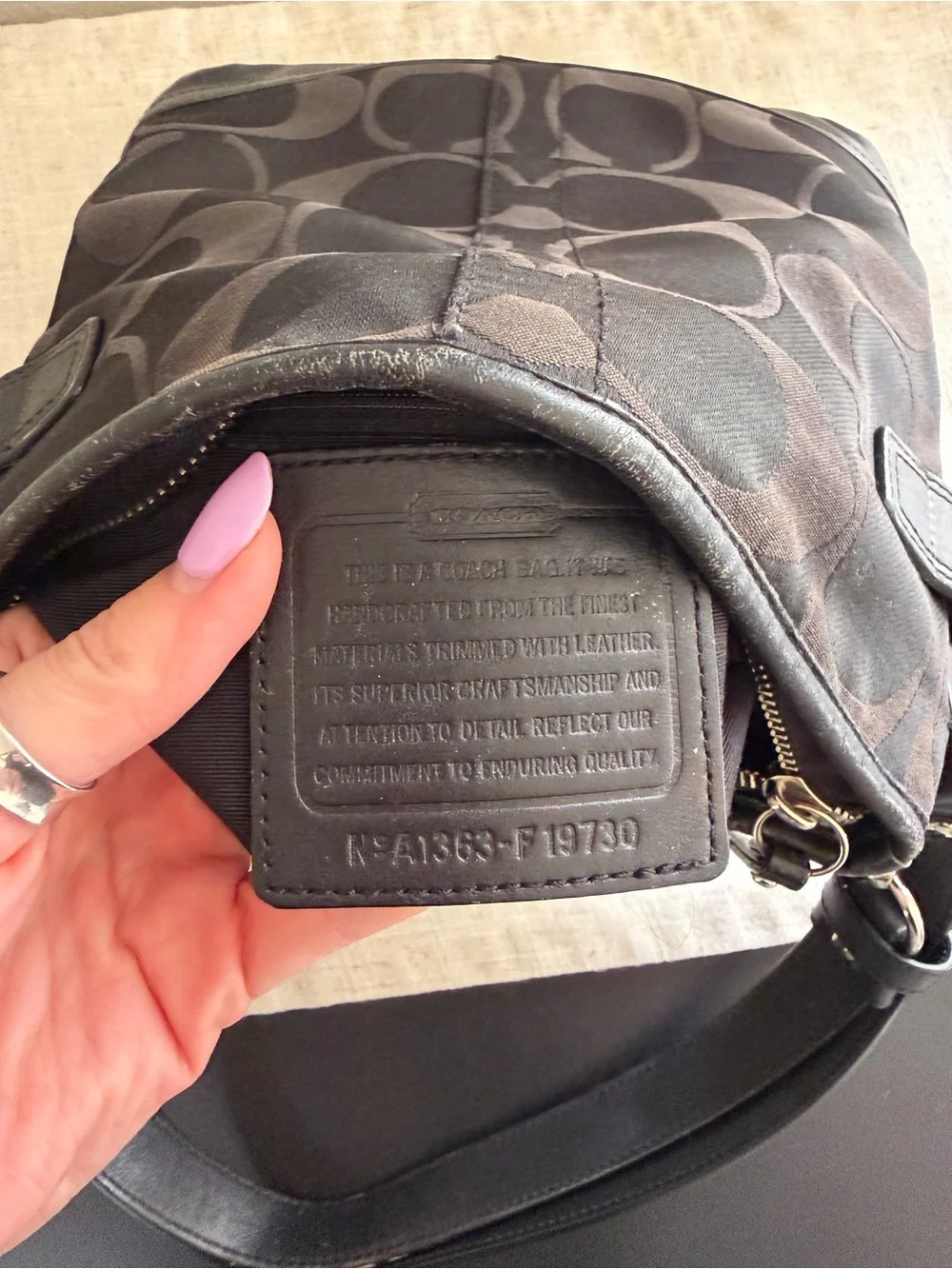 Coach Signature Optic Chain Black Shoulder Bag
